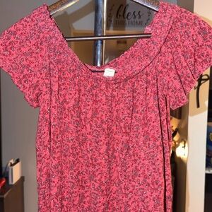 Old Navy Red Floral Blouse